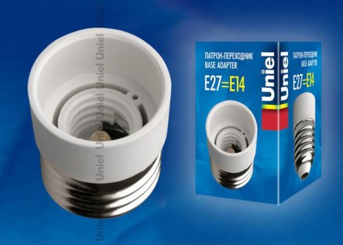 Патрон-переходник Uniel LH27-14L 220В Белый фото Патрон-переходник Uniel LH27-14L 220В Белый картинка